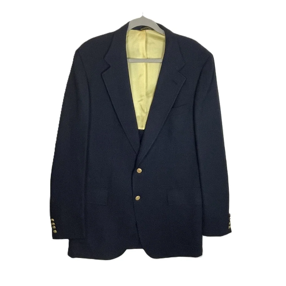 VTG Cricketeer‎ Woodward & Lothrop Wimbledon Mens Blue Blazer Gold Buttons 42R